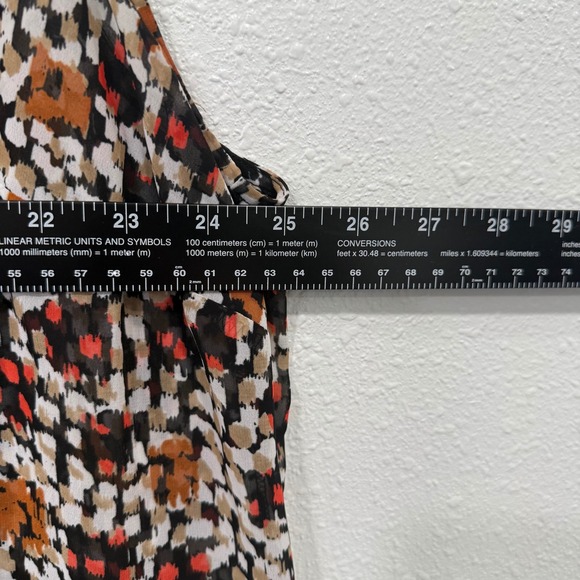 Lane Bryant Sleeveless Sheer Print Button Up Blouse Top Plus Size 24 - Picture 6 of 8